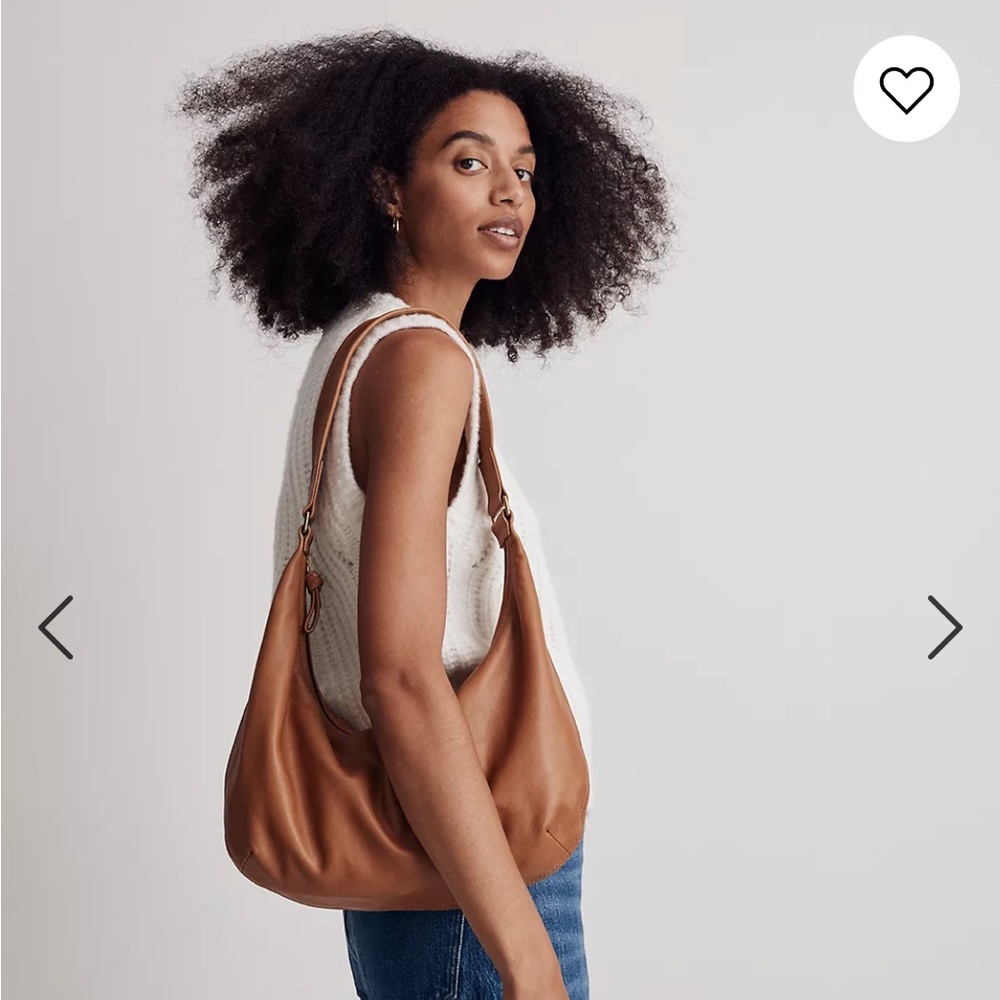 MADEWELL. Piazza Slouch Shoulder Bag - Tan Brown color